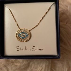 New in box evil eye necklace in sterling silver
